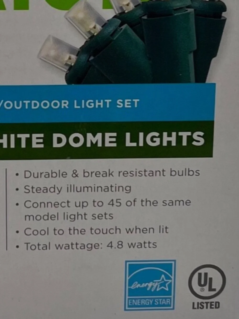 Living Solution 50 LED Warm White Dome Lights Indoor/Outdoor Light Set 12.8ft